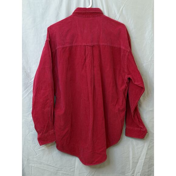 Ralph Lauren Polo Chaps Corduroy Button Up Red Shirt Long Sleeve Blaire Large - Picture 8 of 16